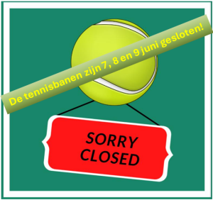 Tennisbanen gesloten